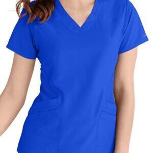 Barco One 5Pocket V Neck Scrub Top Cobalt - XS